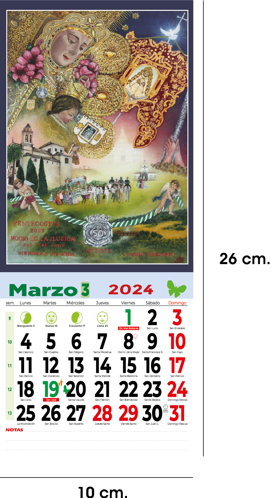 Calendario para Nevera Imán y faldilla