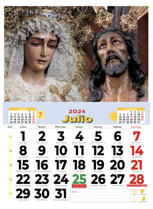 Calendarios de Pared Personalizados 48 cm